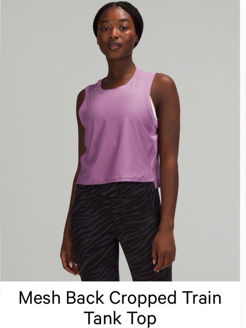 Lululemon Mesh Back Cropped Train Tank Top - Lilac